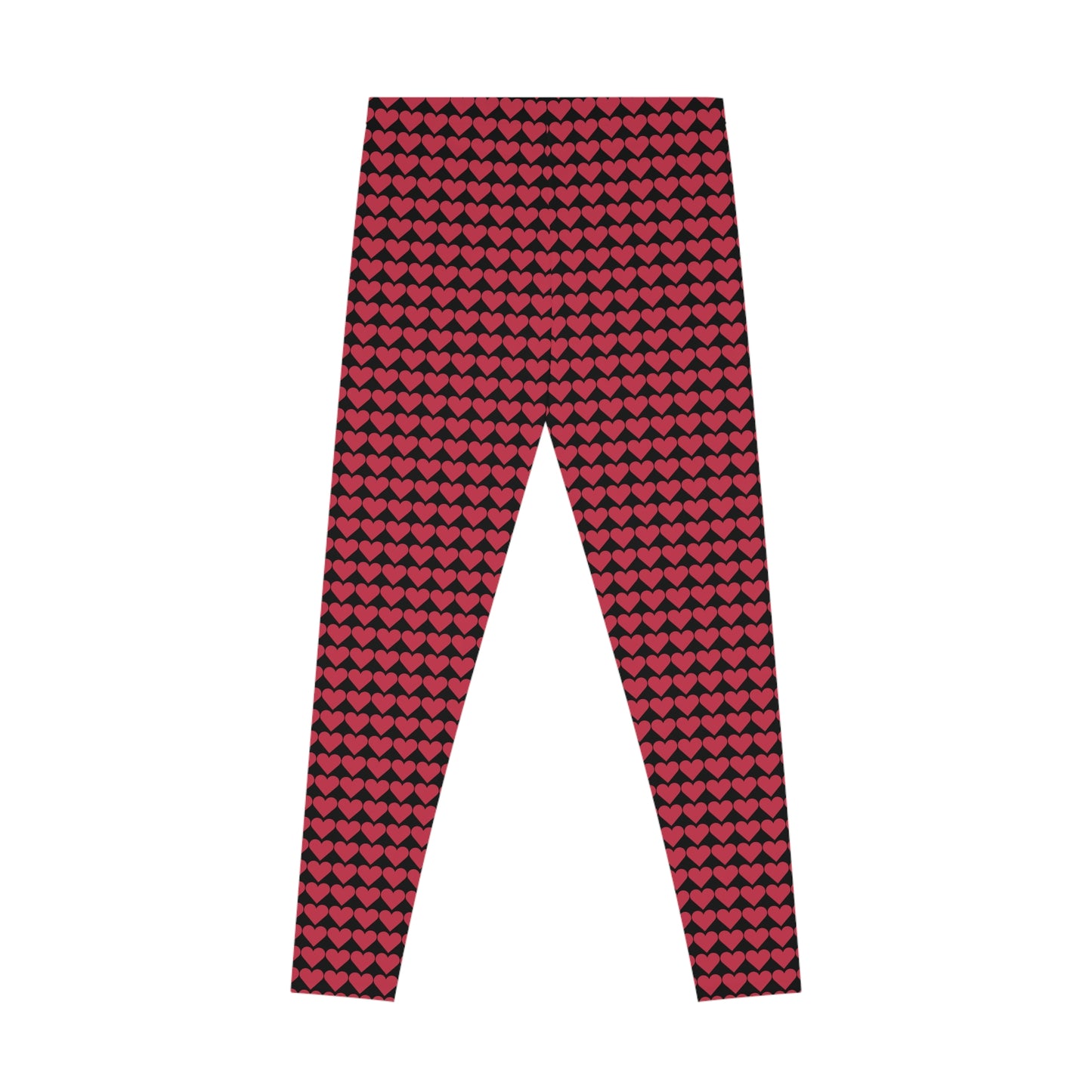 Red Heart Black Leggings, Heart Yoga Pants, Heart Leggings