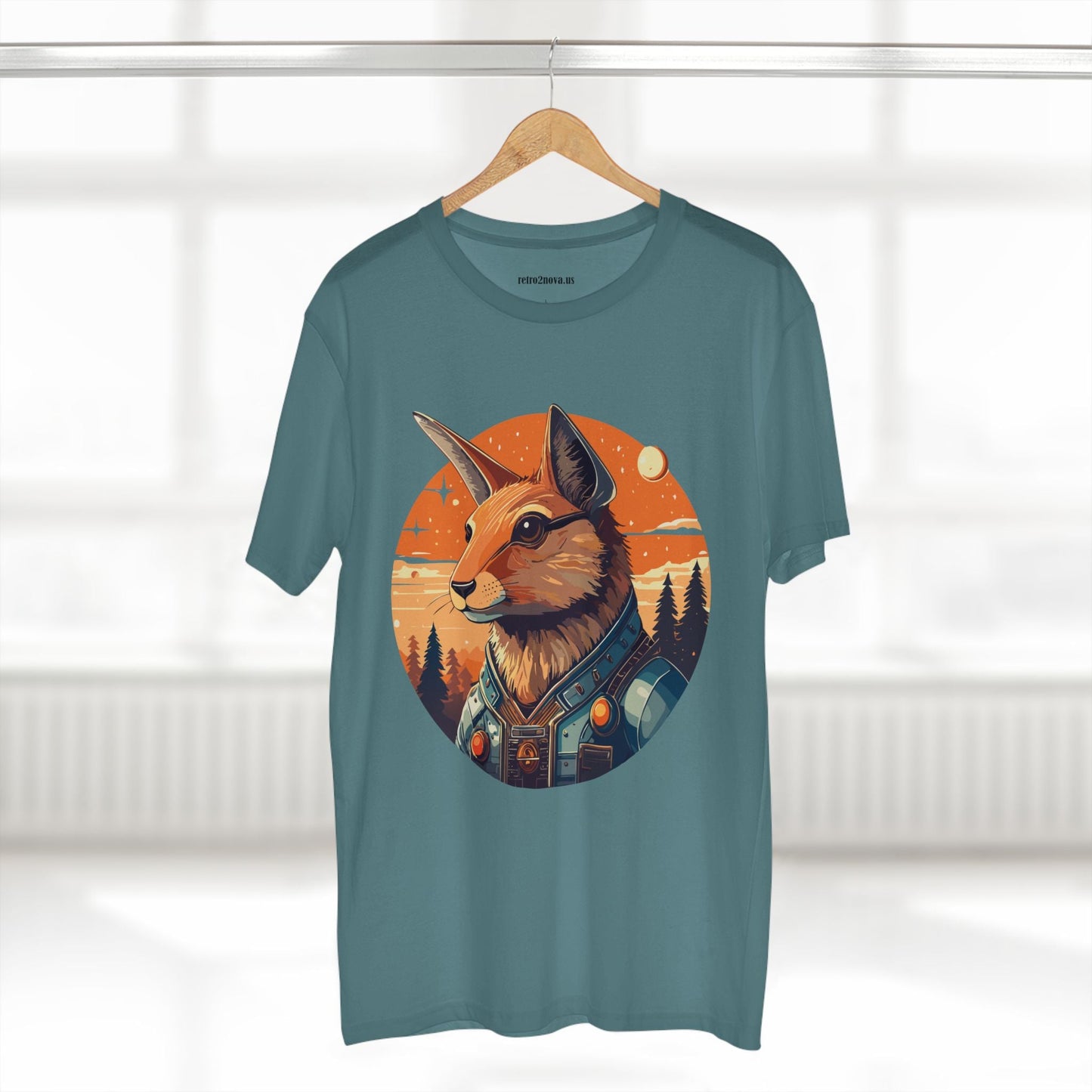 Rabbit Shirt Unisex Premium Cotton Tee With Original Art By Retro2Nova Animal Collection Soft Breathable Comfort