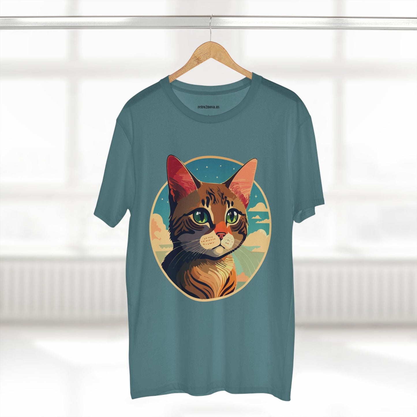 Animals Shirt Cat Design Unisex Premium Cotton Tee With Original Art From Retro2Nova Collection Exclusive Edition