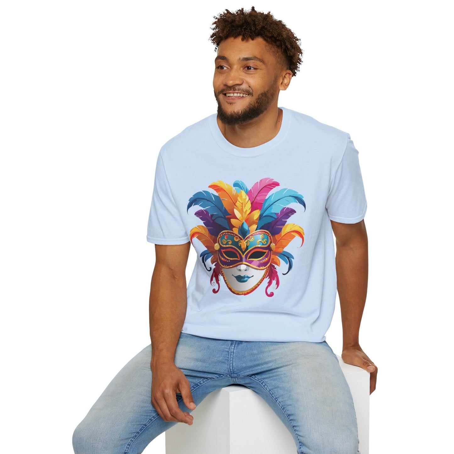 Mask Tee Shirt Unisex Masquerade Design Gildan Softstyle 64000 100 Percent Cotton