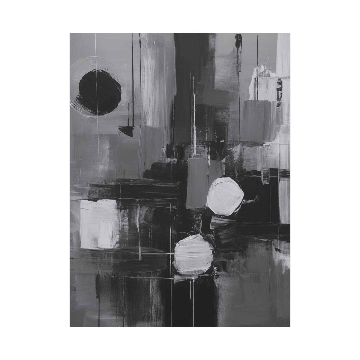 Black Abstract Painting Print Canvas 20x24,20x30,24x30, 24x32,24x36,30x40, 32x48,36x48,40x60 Pine-Wood Inner Frame ABS-16