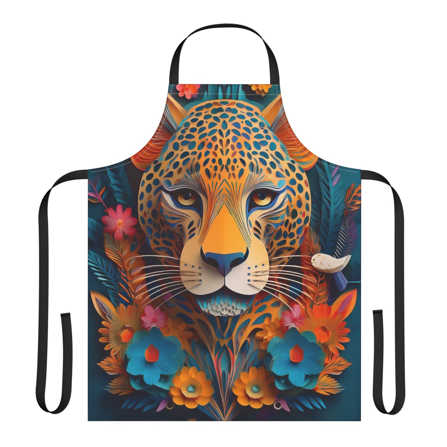 Leopard 100% Polyester Stain-resistant 31.5 x 25.6 Art Print Canvas Apron 3