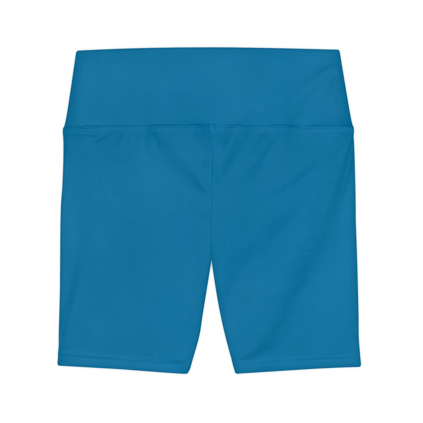 Cerulean Blue Women's Workout Shorts — Solid High-Waist Biker Shorts for Exercise & Everyday Wear