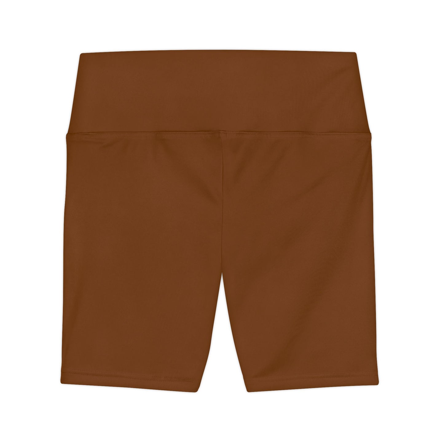 Raw Amber Rust Brown High-Waist Workout Shorts — Comfortable Athletic Biker Shorts