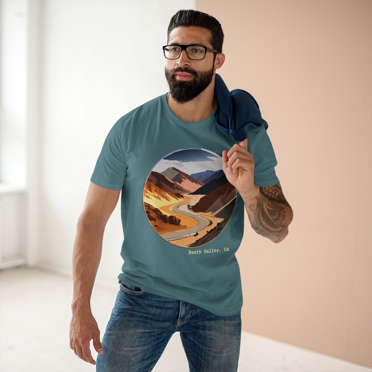 Retro2Nova Unisex Premium Cotton Tee With Death Valley Travel Design Art Shirt Collection