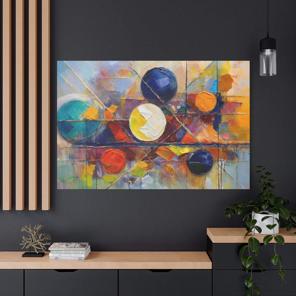 Abstract Oil Painting Print Canvas 24x16, 30x20, 36x24, 48x32, 60x40 Bright Latex Inks, Pine-Wood Inner Frame ABH-71