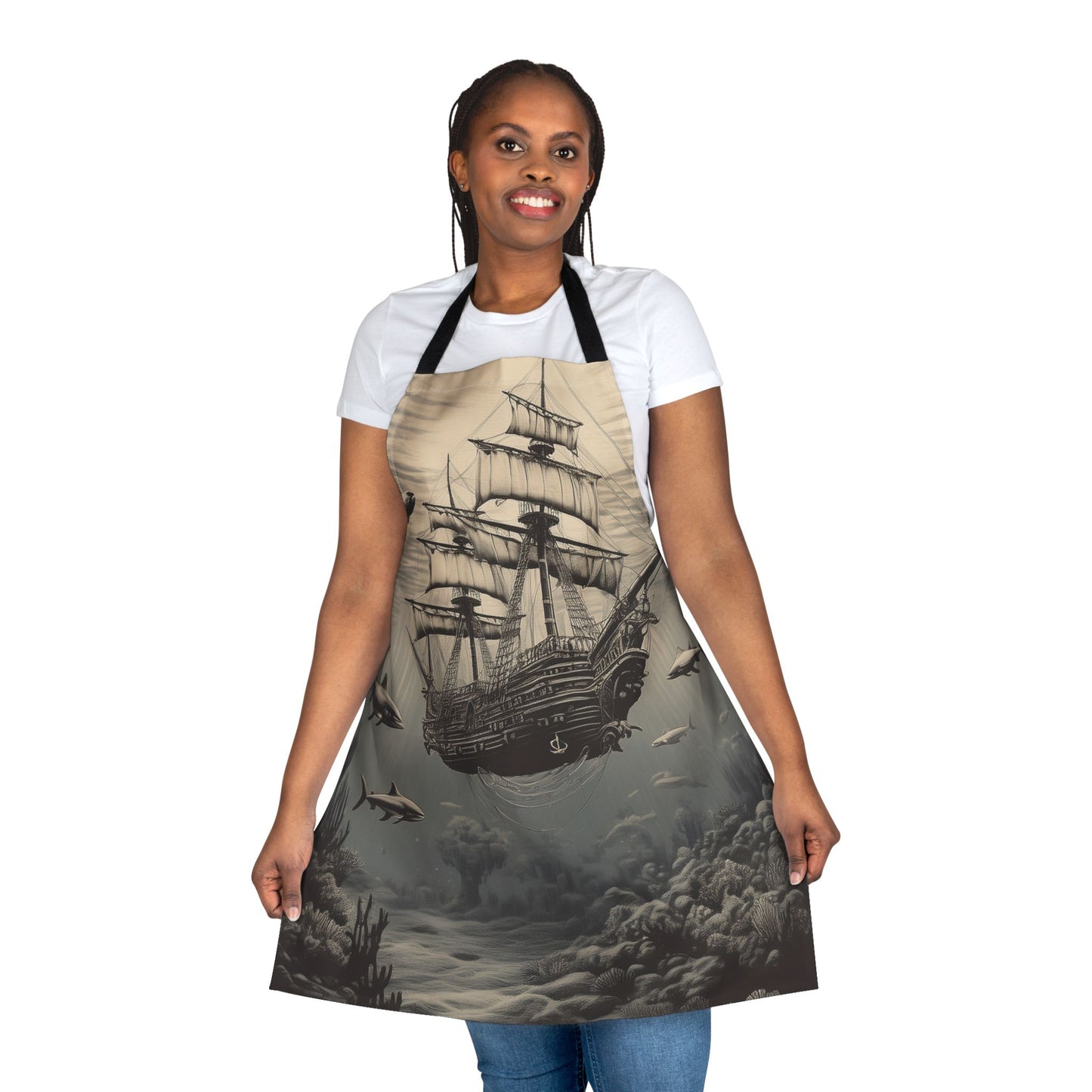 Ship 100% Polyester Stain-resistant 31.5 x 25.6 | Art Print Canvas Apron 4