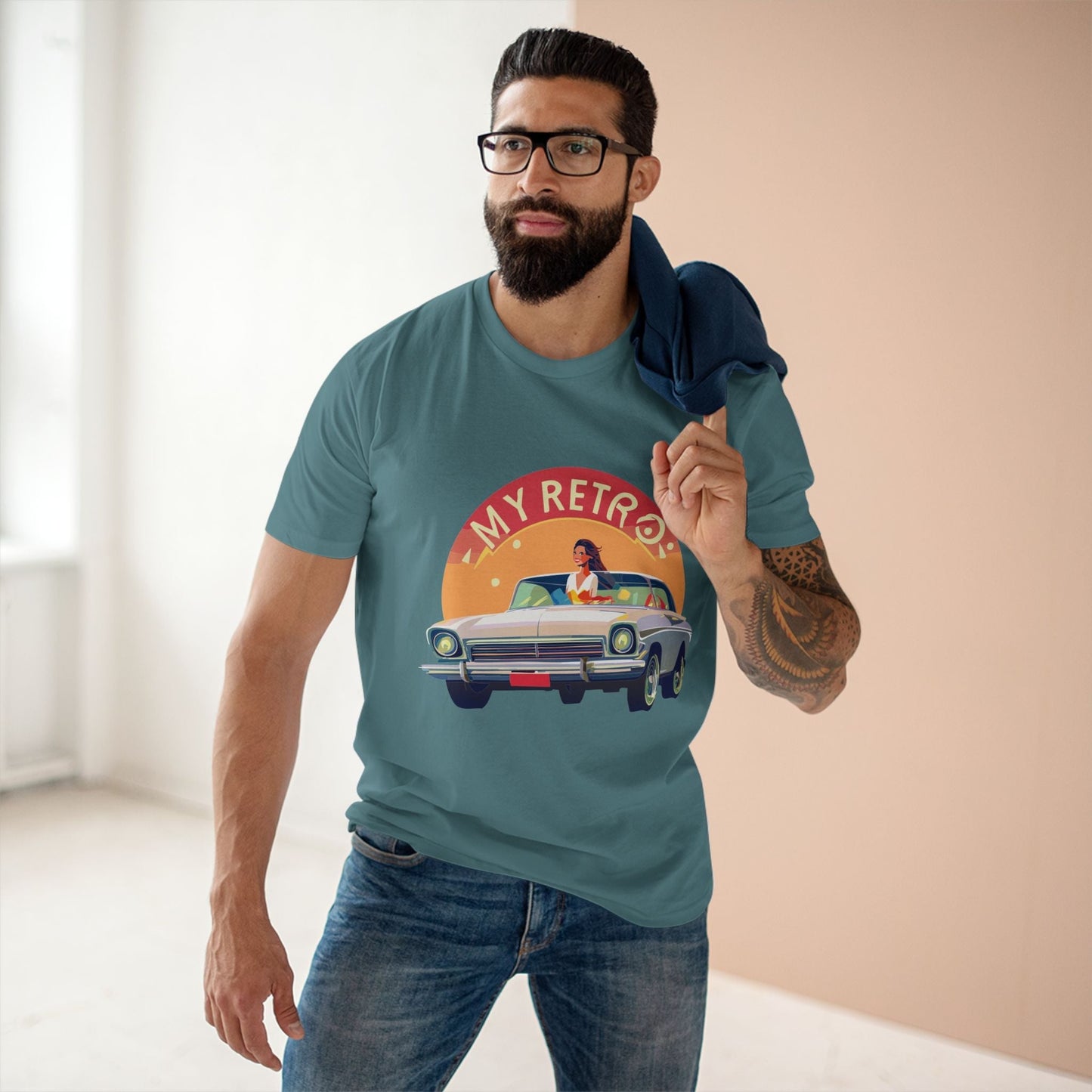Retro Car Shirts Vintage Car RC-26 Unisex Premium Cotton Tee With Original Art Design