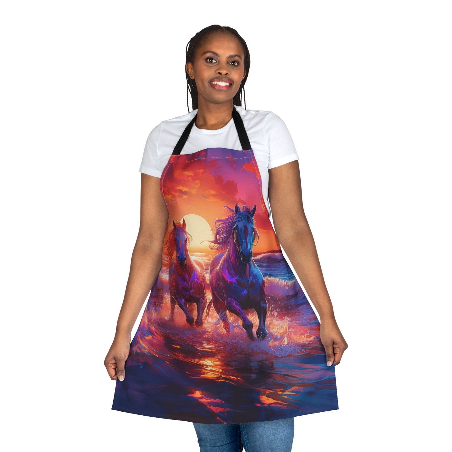 Horse 100% Polyester Stain-resistant 31.5 x 25.6 | Art Print Canvas Apron 1
