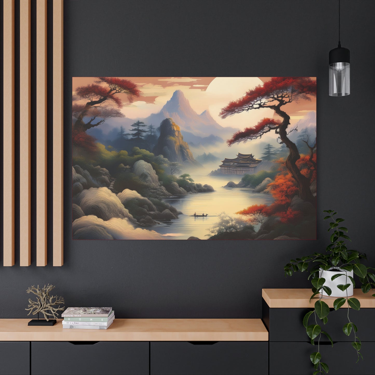 Japanese Painting Print Canvas 24x16, 30x20, 36x24, 48x32, 60x40, Bright Latex Inks Pine-Wood Inner Frame JPN-16