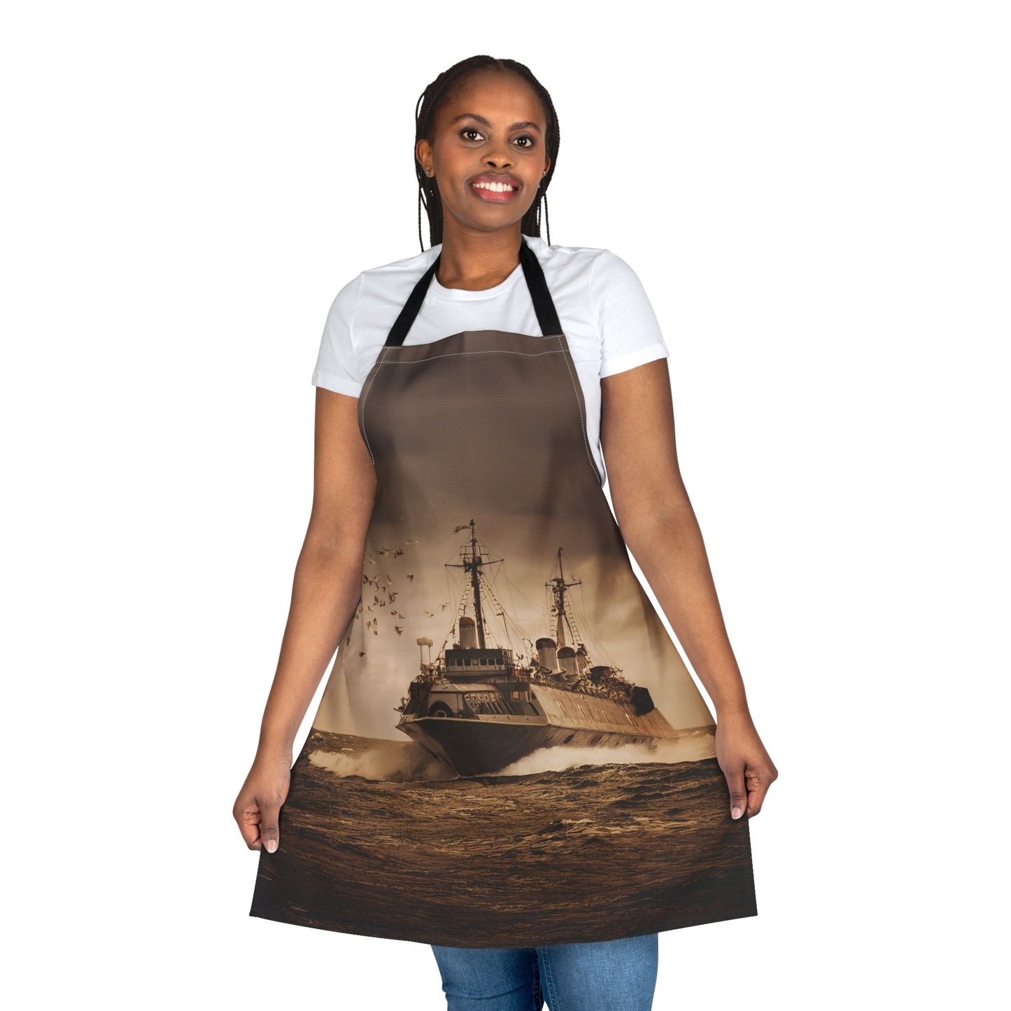 Ship 100% Polyester Stain-resistant 31.5 x 25.6 | Art Print Canvas Apron 1