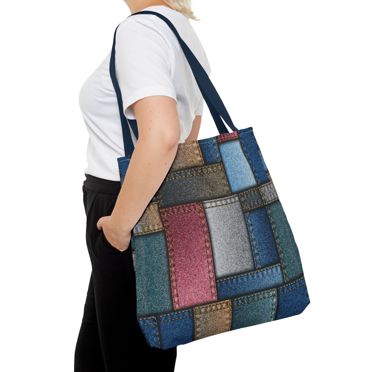 Denim Canvas Bag, Tote Bag Denim Printify