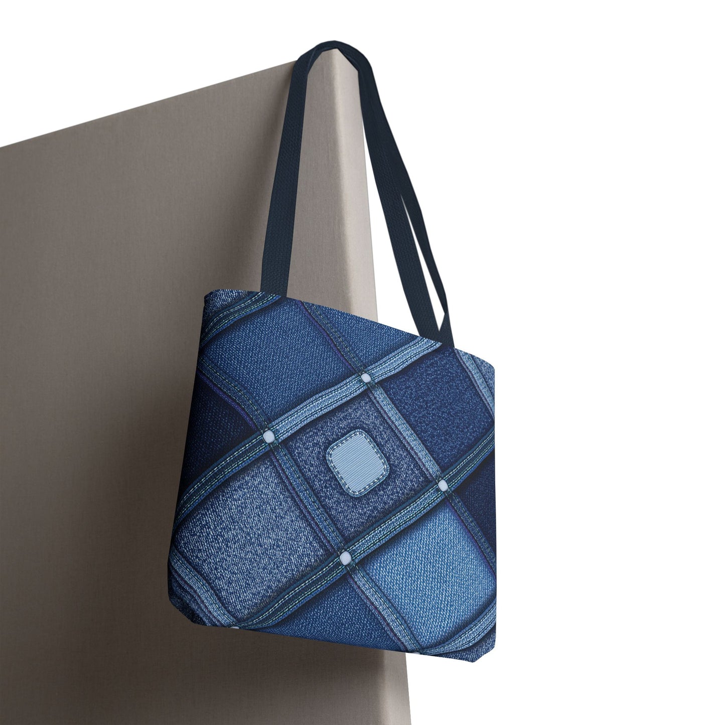 Denim Fabric Imitation Print Unisex Canvas Bag Poly Spun 3 Sizes Tote Bag 102