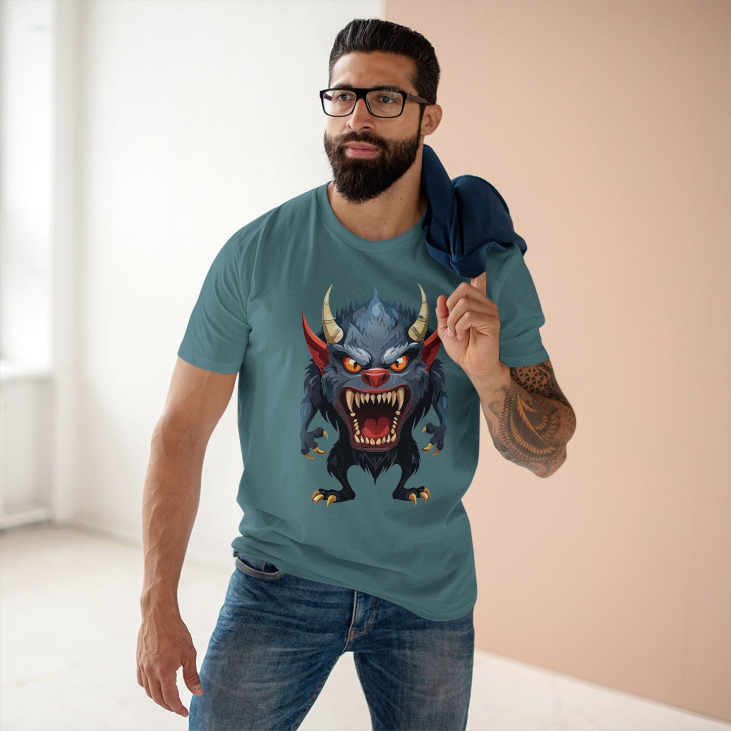 Cartoon Monsters Graphic Unisex 100 Cotton Staple Tee 10