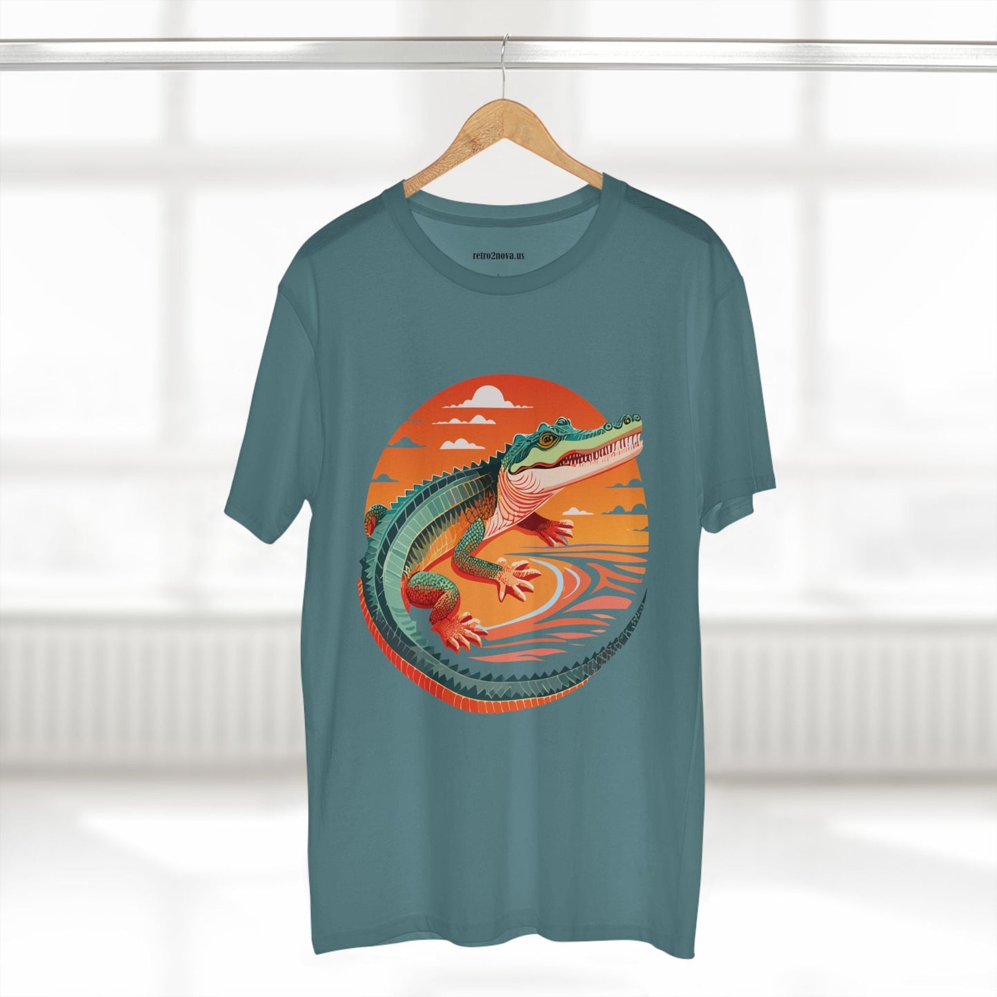 Unisex Crocodile Animal Shirt Premium Cotton Tee With Original Art Design From Retro2Nova Art Collection
