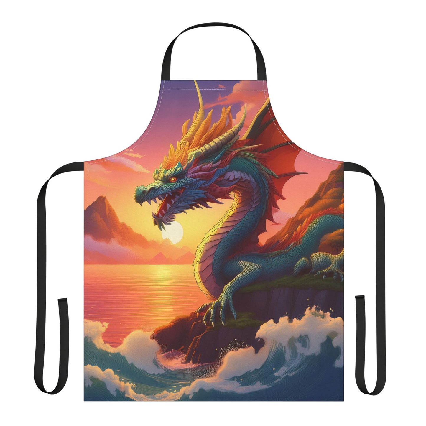 Dragon 100% Polyester Stain-resistant 31.5 x 25.6 Art Print Canvas Apron 3