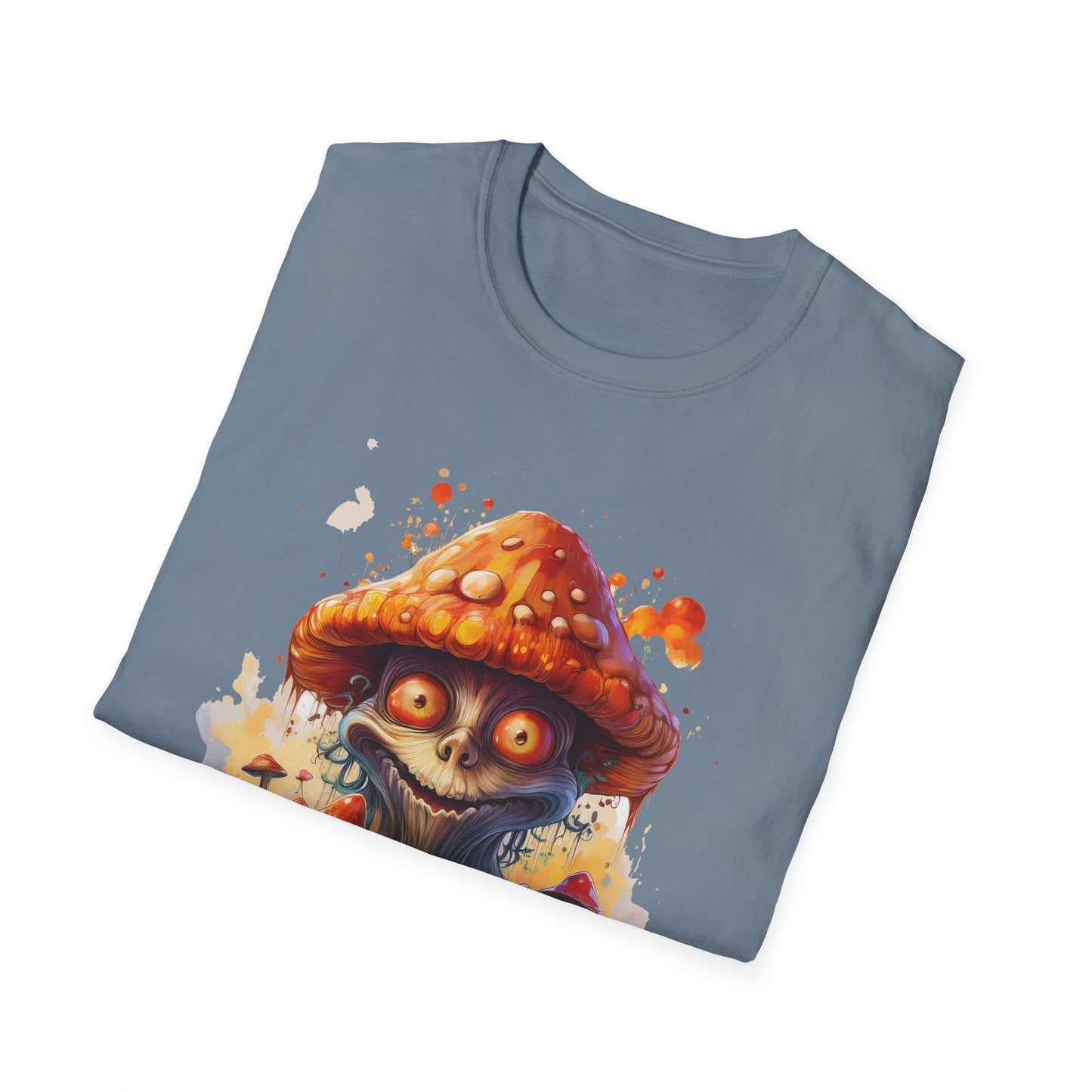 Funny Mashroom Tee Shirt Unisex Softstyle Cotton Art Design with Fungus Graphic Artwork Theme