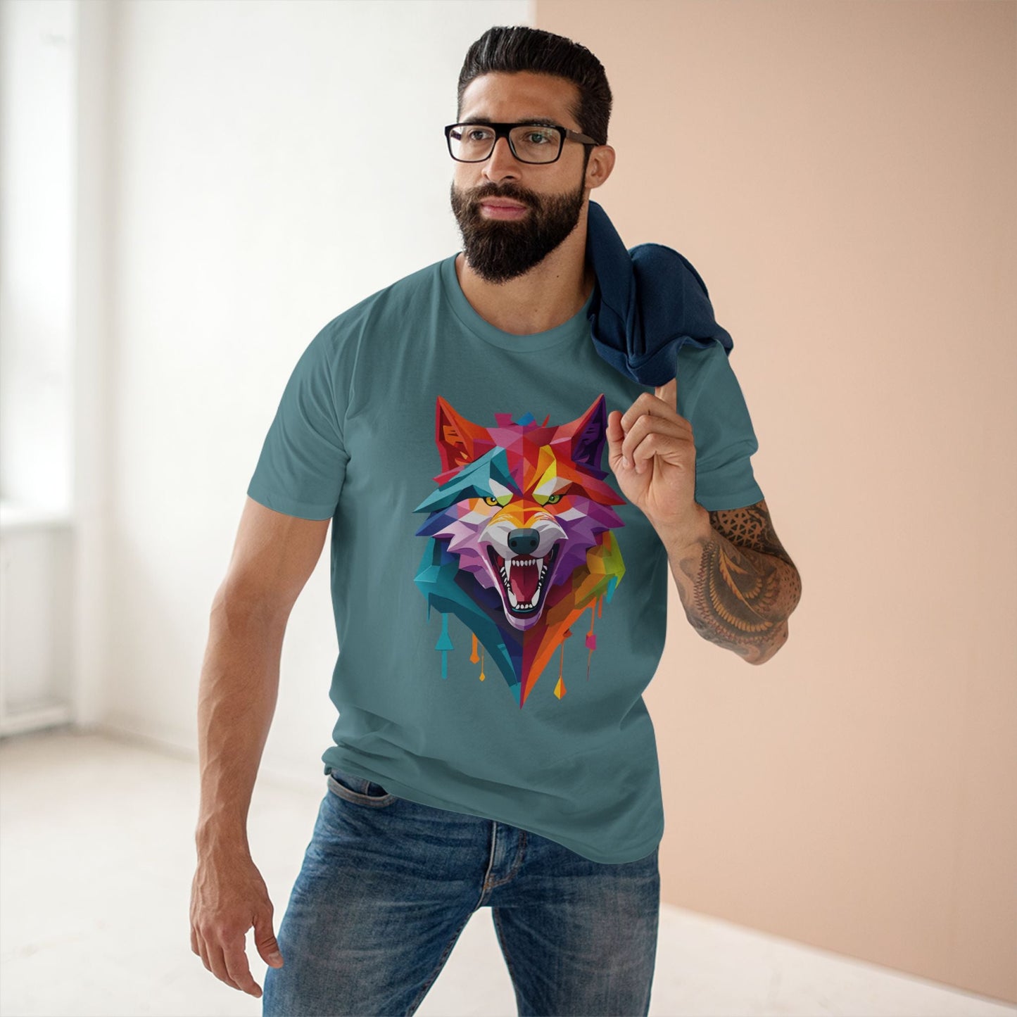 Wolf Graphic Unisex 100 Cotton Staple Tee with Animal Design Artwork 19
