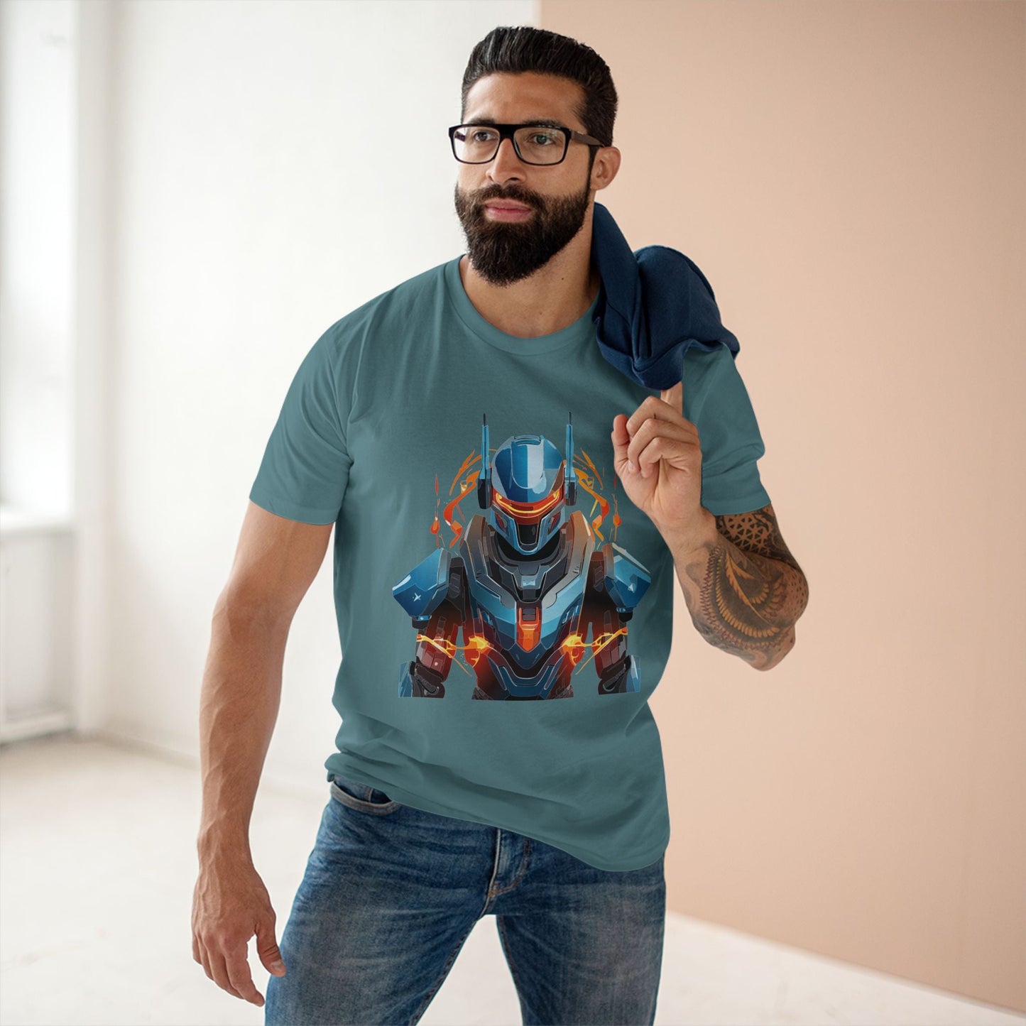 Cyborg Robot Graphic Unisex 100 Cotton Staple Tee 8