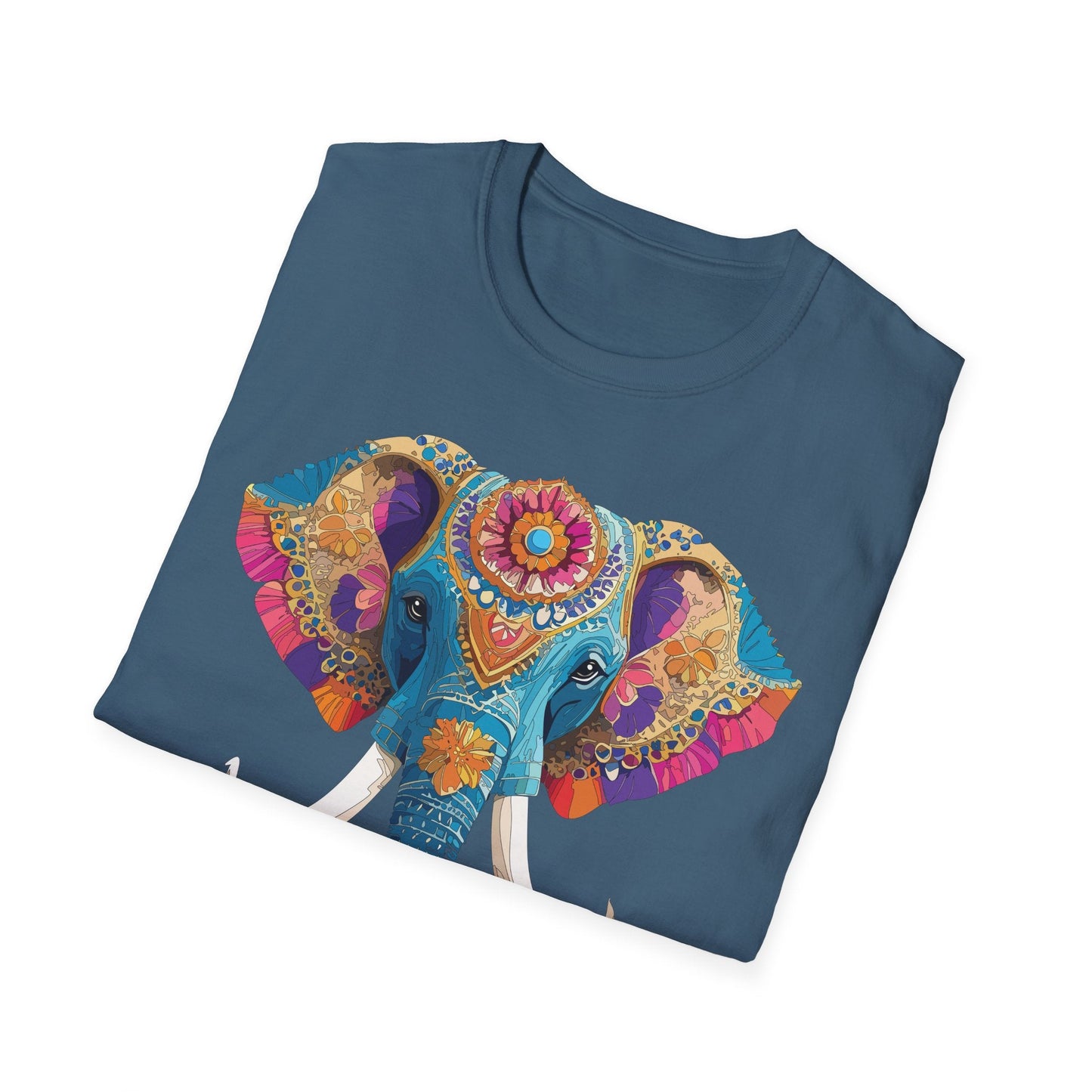 Unisex Elephant Graphic Tee Gildan Softstyle Cotton T Shirt Animal Print Comfortable Wear