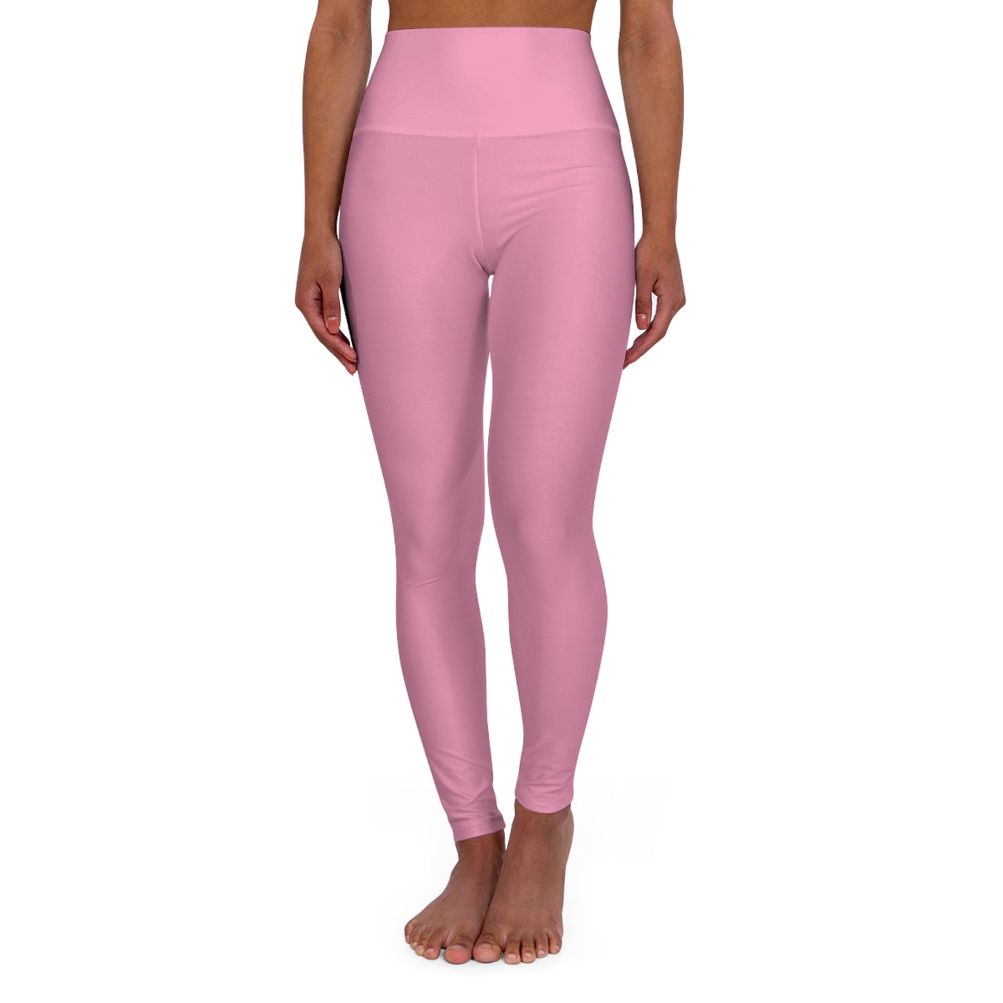 High-Waist Pink Mist Yoga Leggings Women's Seamless Poly-Span Stretchy Pink Activewear