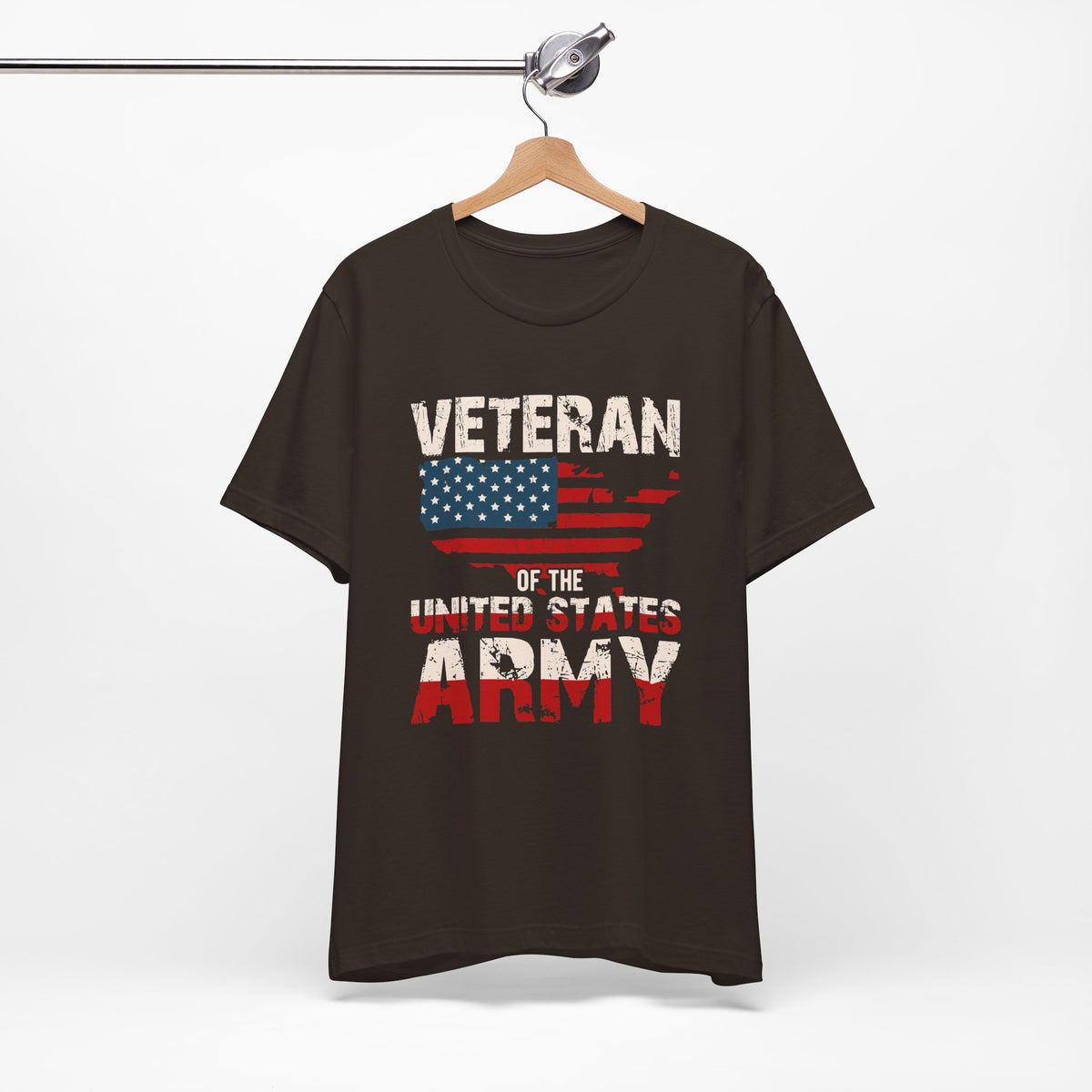 Veteran of the United States Army Tee American Flag Distressed Military Unisex Cotton Shirt v6