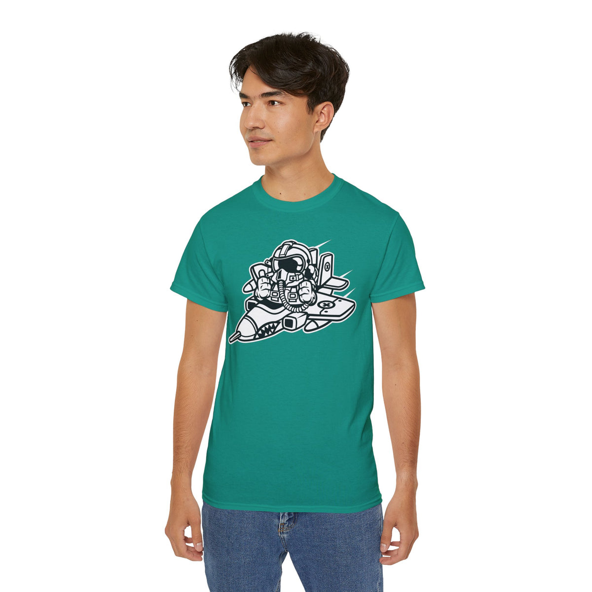 Astronaut Cartoon Graphic Tee Unisex 100 Cotton Gildan T-Shirt 8