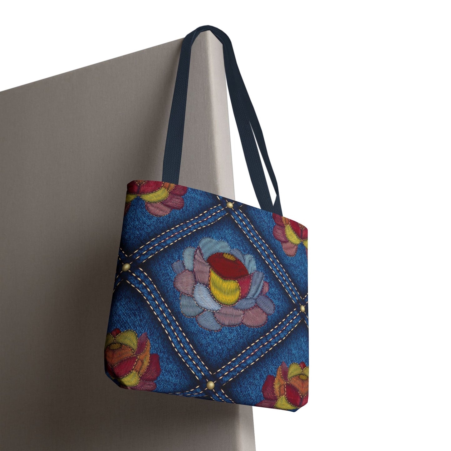 Denim Fabric Imitation Print Unisex Canvas Bag Poly Spun 3 Sizes Tote Bag 170