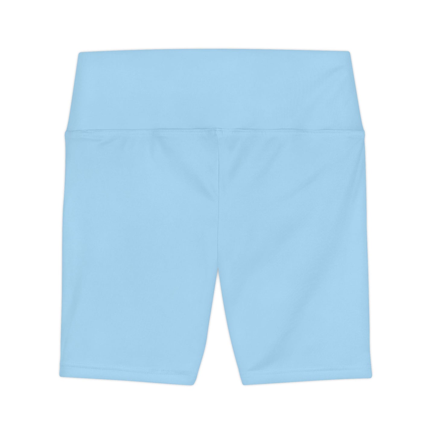 Icy Blue Women's Workout Shorts — Solid High-Waist Biker Shorts for Exercise & Everyday Wear