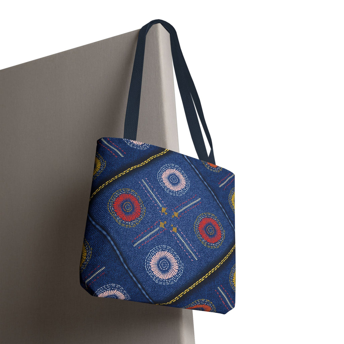 Diwali Graphic Denim Fabric Imitation Print Unisex Canvas Bag Poly Spun 3 Sizes Tote Bag 205-20