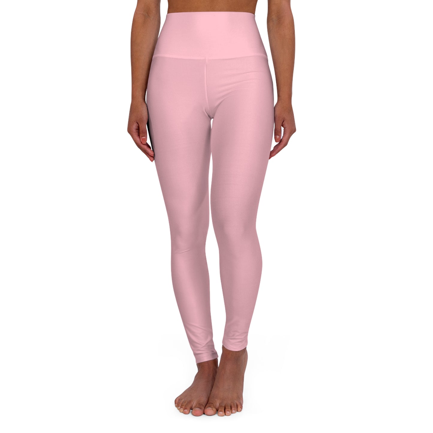 High-Waisted Soft Today Pink Yoga Leggings Women's Seamless Poly-Span Stretchy Light Pink Activewear Pants