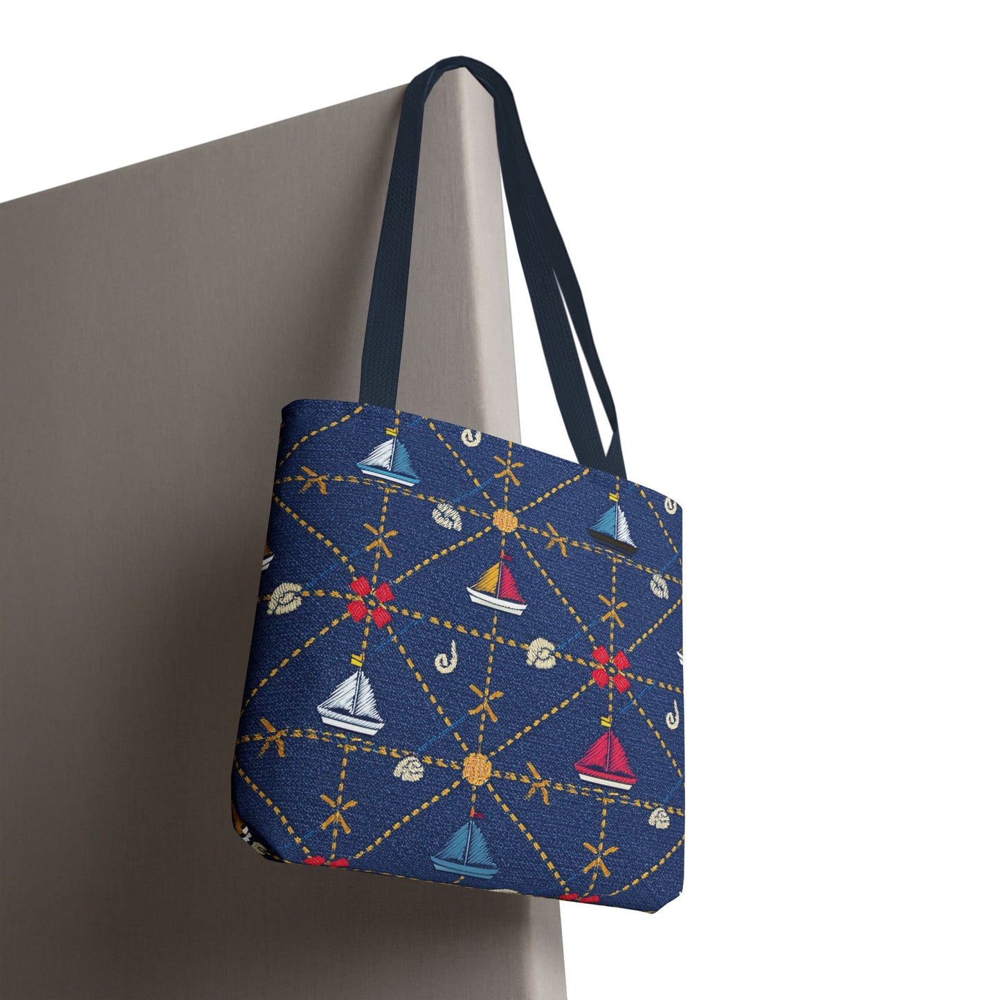 Denim Fabric Imitation Print Unisex Canvas Bag Poly Spun 3 Sizes Tote Bag 182-14