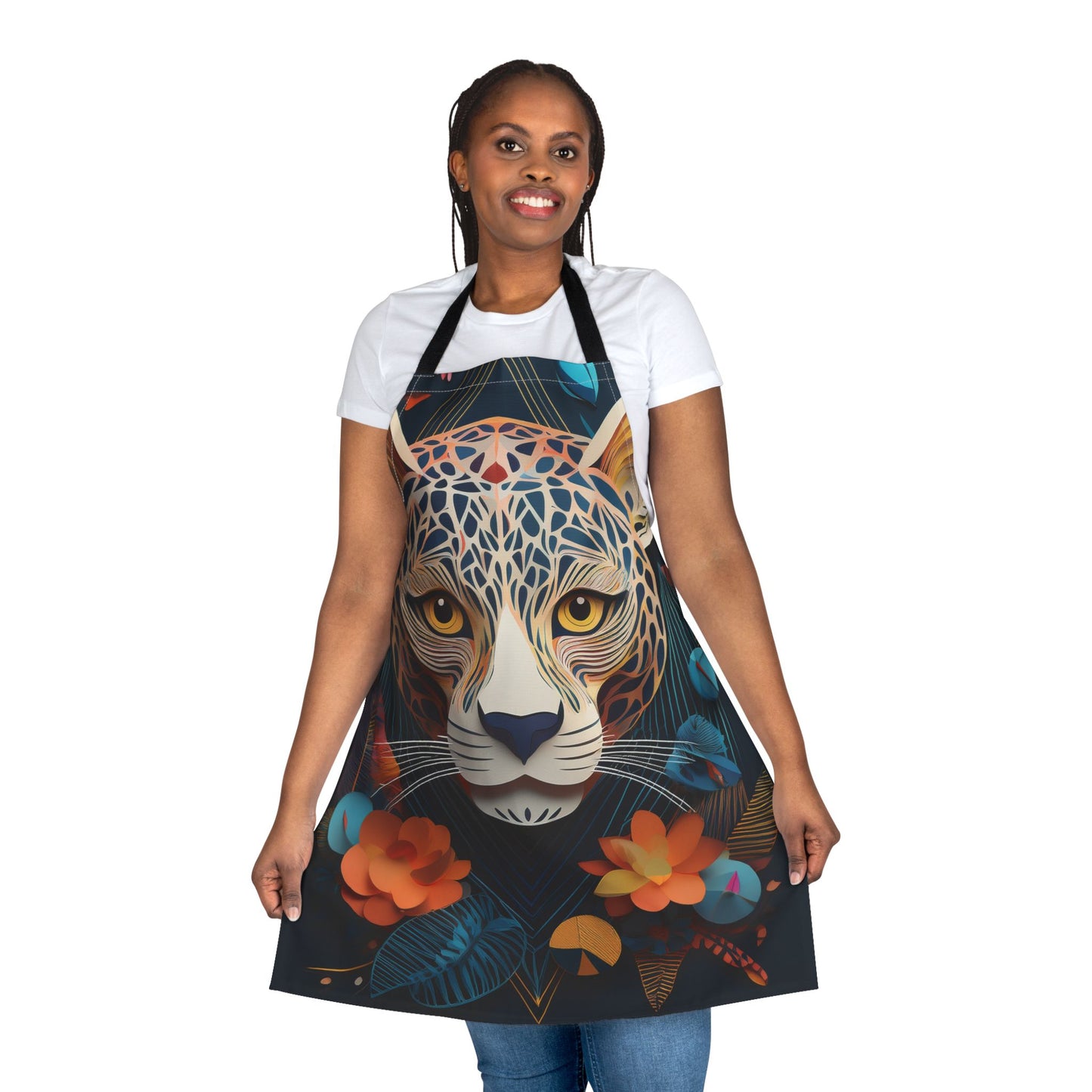 Leopard 100% Polyester Stain-resistant 31.5 x 25.6 | Art Print Canvas Apron 1