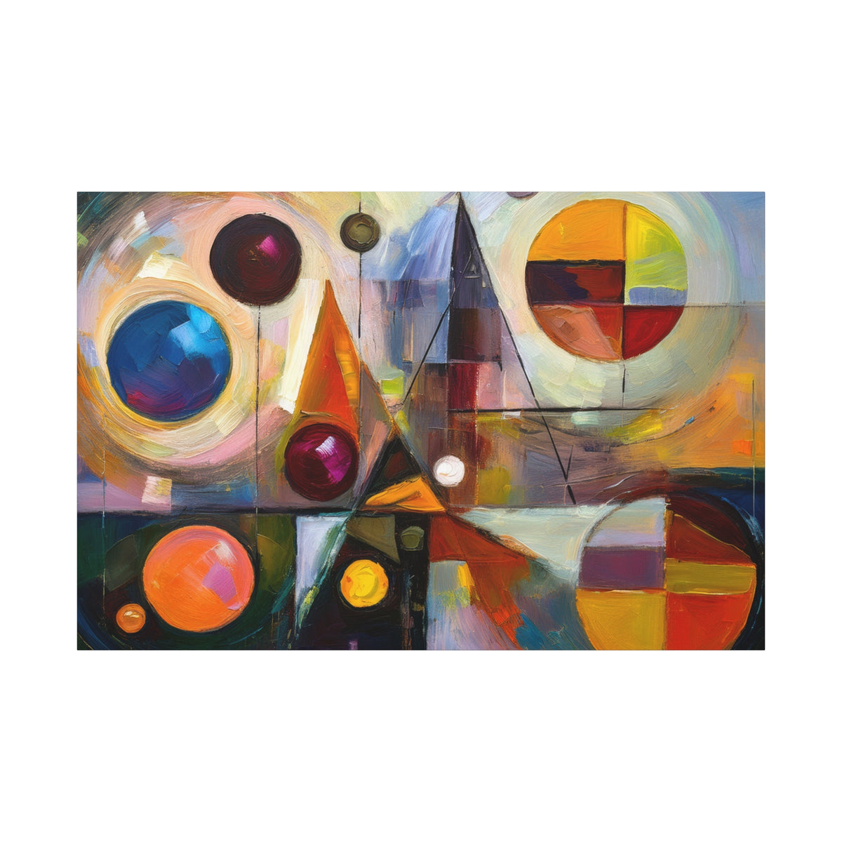 Abstract Oil Painting Print Canvas 24x16, 30x20, 36x24, 48x32, 60x40 Bright Latex Inks, Pine-Wood Inner Frame ABH-73