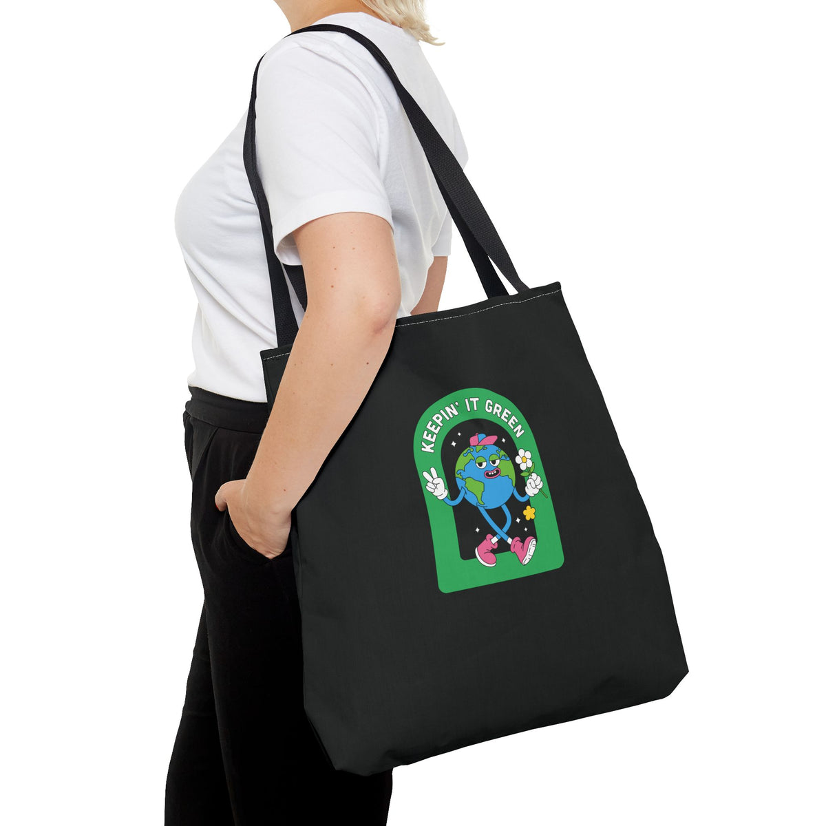 ECO BLACK COLOR CANVAS BAG HIGH-QUALITY 100% SPUN POLYESTER 3 SIZES BAG-E6