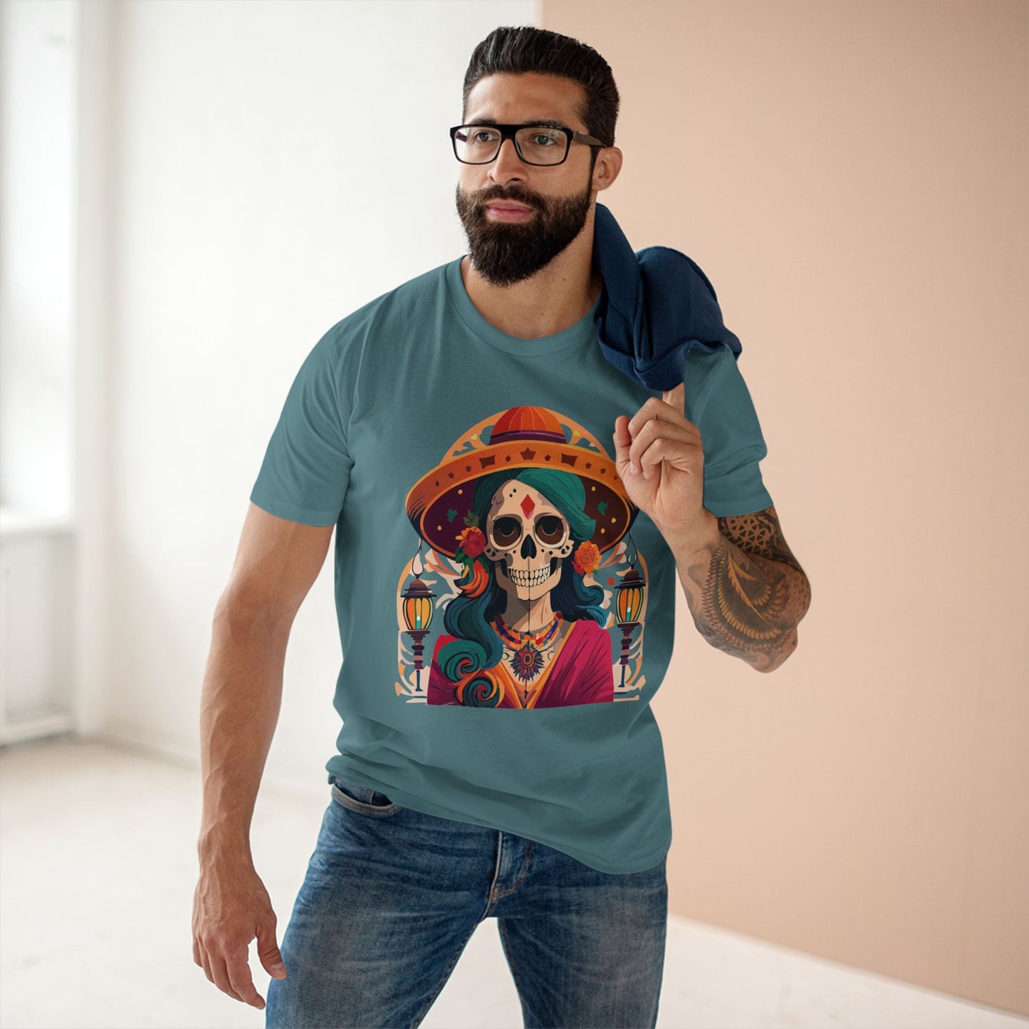 Skull Shirt Skeleton Shirt Unisex Premium Cotton Tee With Original Art Design By Retro2Nova