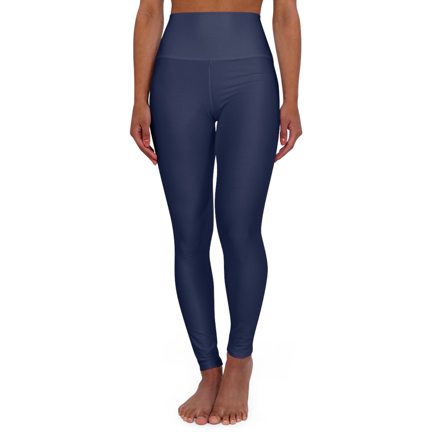 High-Waisted Space Indigo Yoga Leggings Women's Seamless Poly-Span Stretchy Navy Fitness Pants