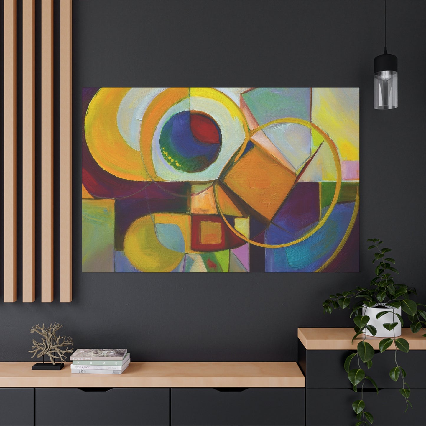 Abstract Oil Painting Print Canvas 24x16 30x20 36x24 48x32 60x40 Bright Latex Inks Horizontal Pine-Wood Inner Frame ABH-14