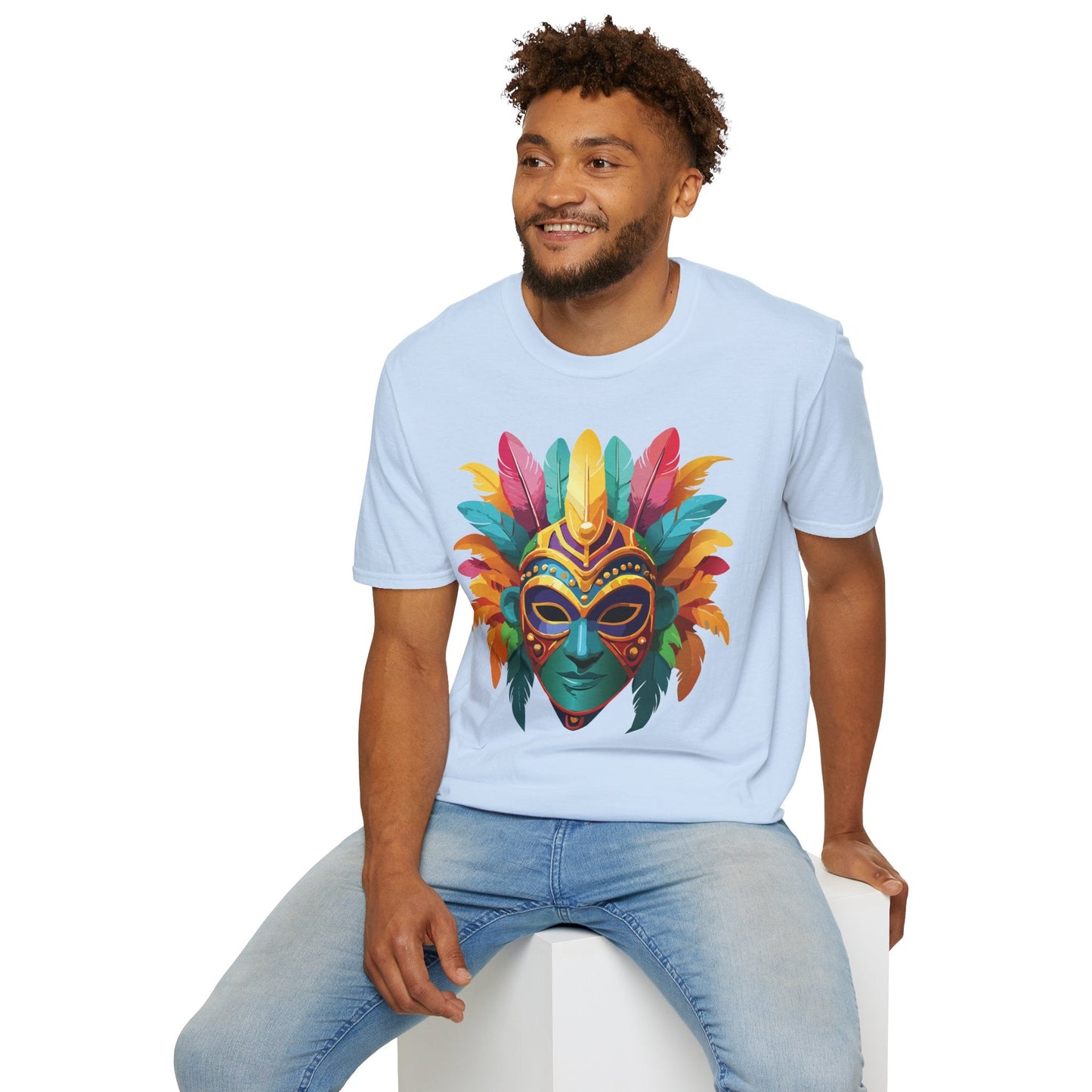 Mask Tee Shirt Unisex Masquerade Design Gildan Softstyle 64000 100 Percent Ring Spun Cotton Tee
