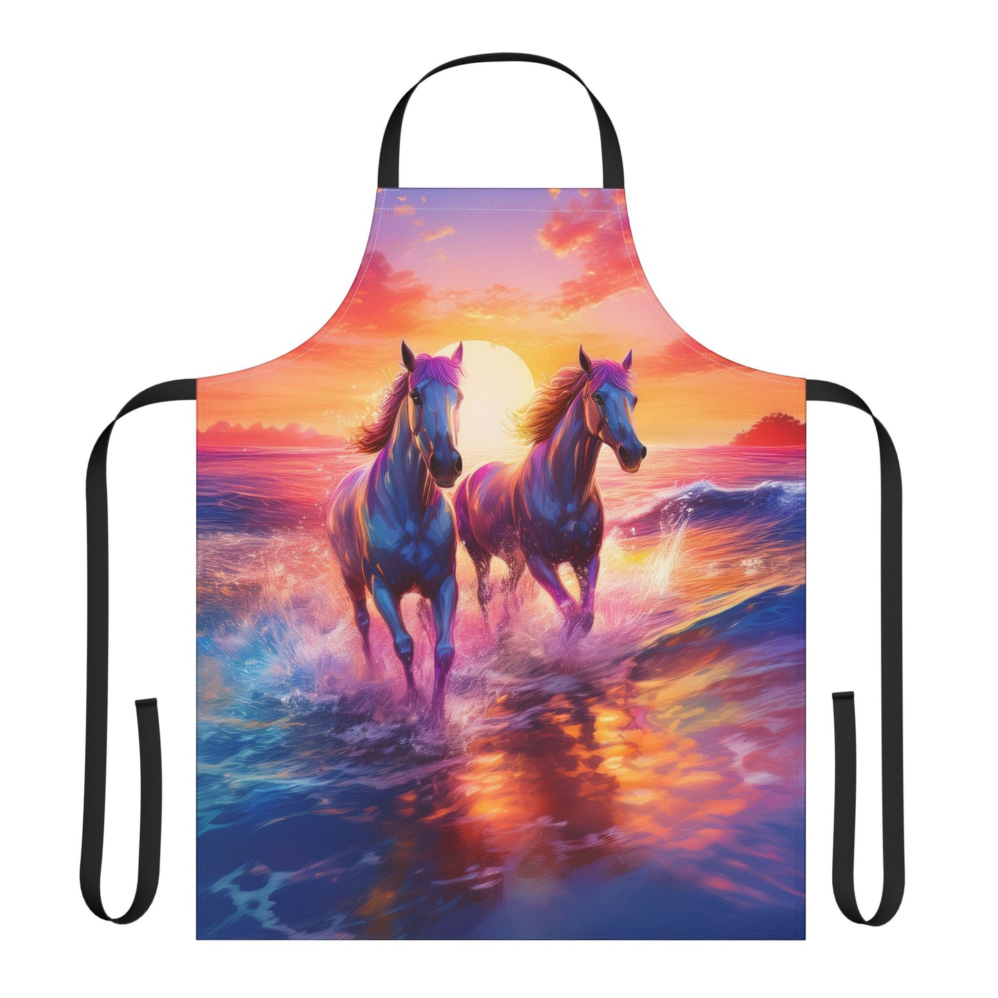 Horse 100% Polyester Stain-resistant 31.5 x 25.6 Art Print Canvas Apron 2