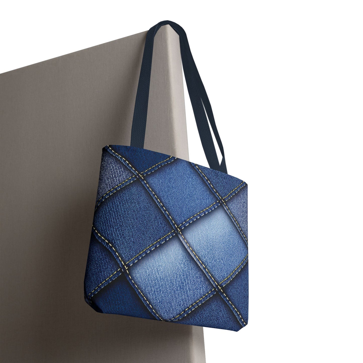 Denim Fabric Imitation Print Unisex Canvas Bag Poly Spun 3 Sizes Tote Bag 101