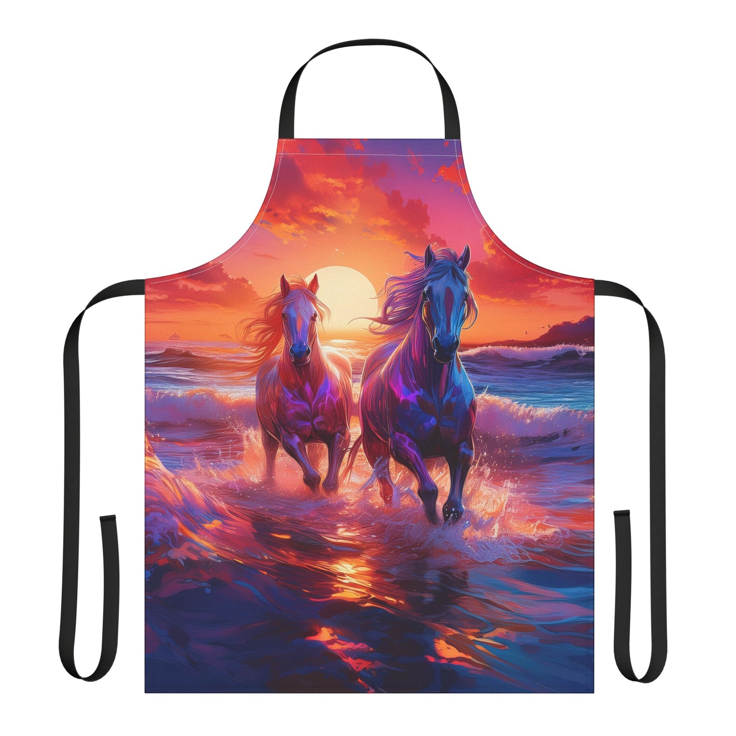 Horse 100% Polyester Stain-resistant 31.5 x 25.6 Art Print Canvas Apron 1