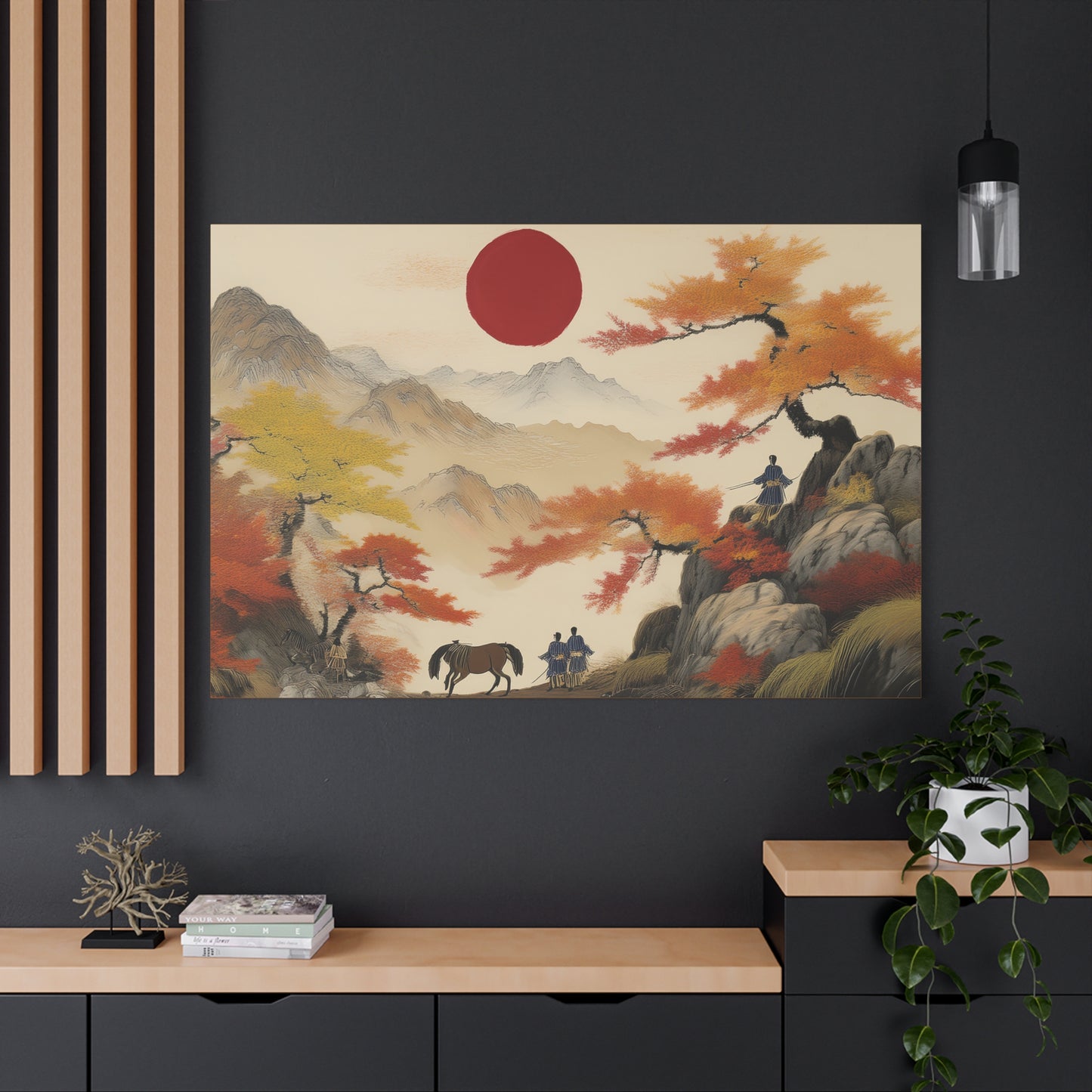 Japanese Landscape Painting Print Canvas 24x16 30x20 36x24 48x32 60x40 Bright Latex Inks Pine-Wood Inner Frame JPN-1