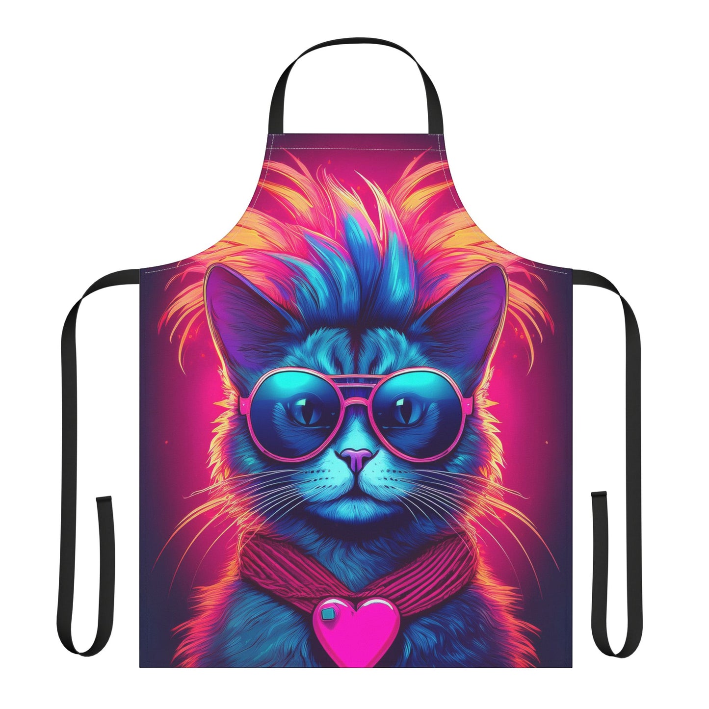 Cat 100% Polyester Stain-resistant 31.5 x 25.6 Art Print Canvas Apron 3