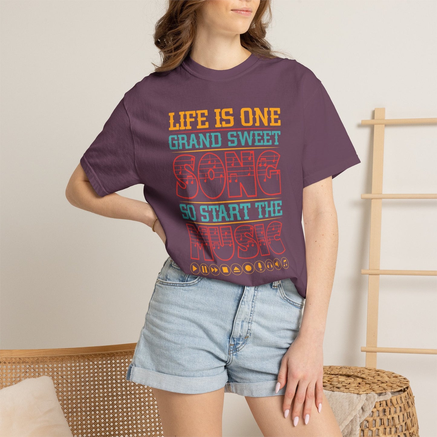 Music Graphic Design Unisex Cotton T-shirt 023