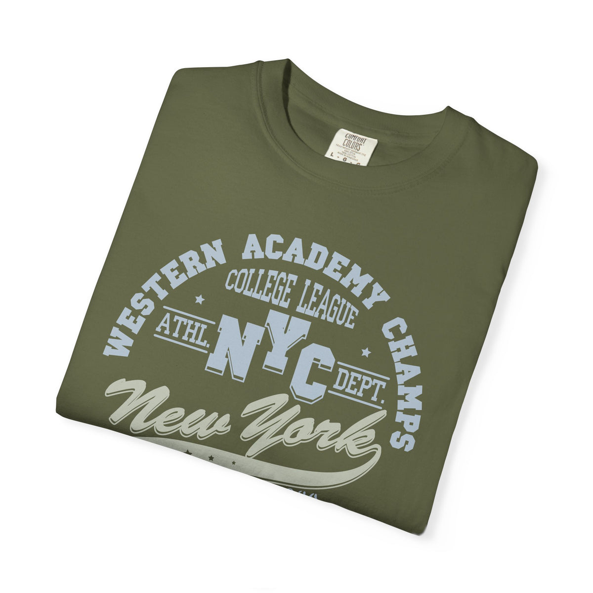 College League Graphic Western Academy Unisex Comfort Colors Garment-Dyed Heavyweight 100 Cotton Art Design T-Shirt w7