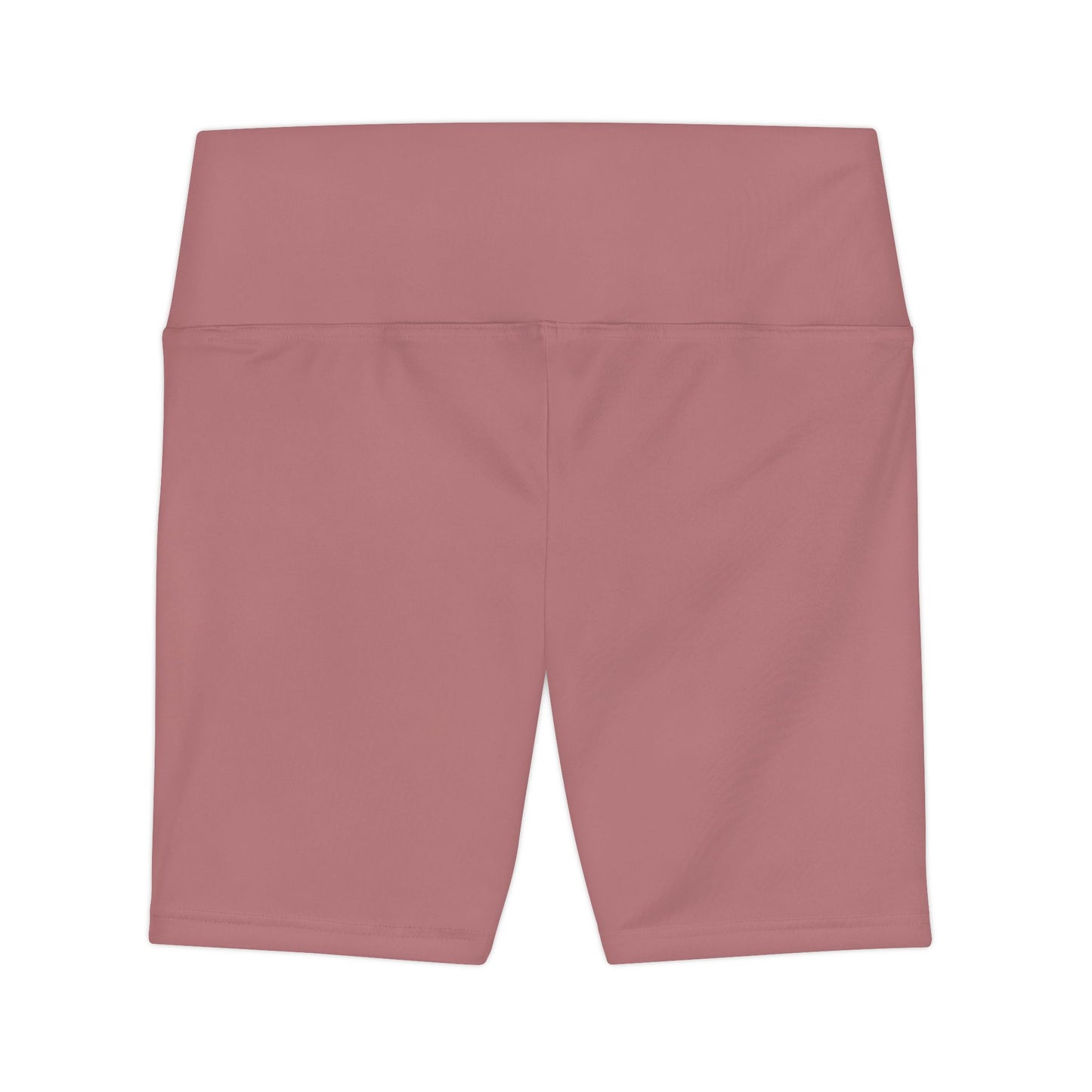 Dusty Rose Coral Women's High-Waist Workout Shorts — Dusty Rose Bike Shorts for Yoga & Training