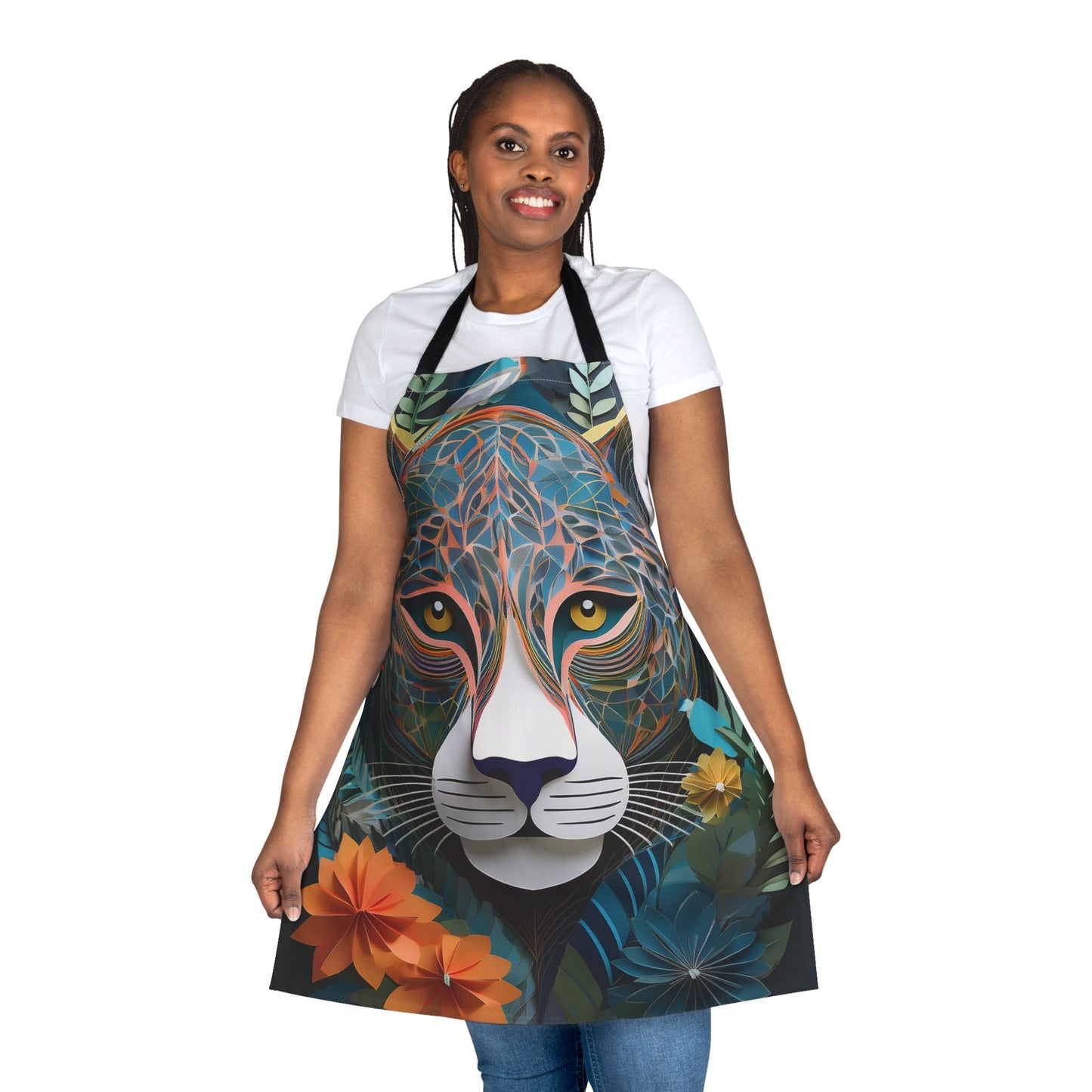 Leopard 100% Polyester Stain-resistant 31.5 x 25.6 | Art Print Canvas Apron 2