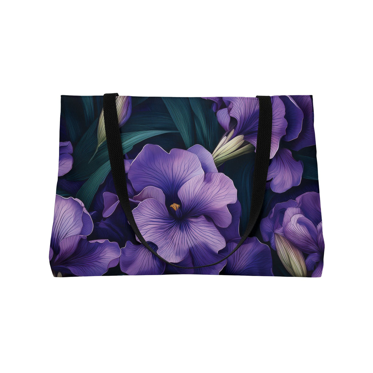Floral Print Poly Canvas Weekender Bag 6