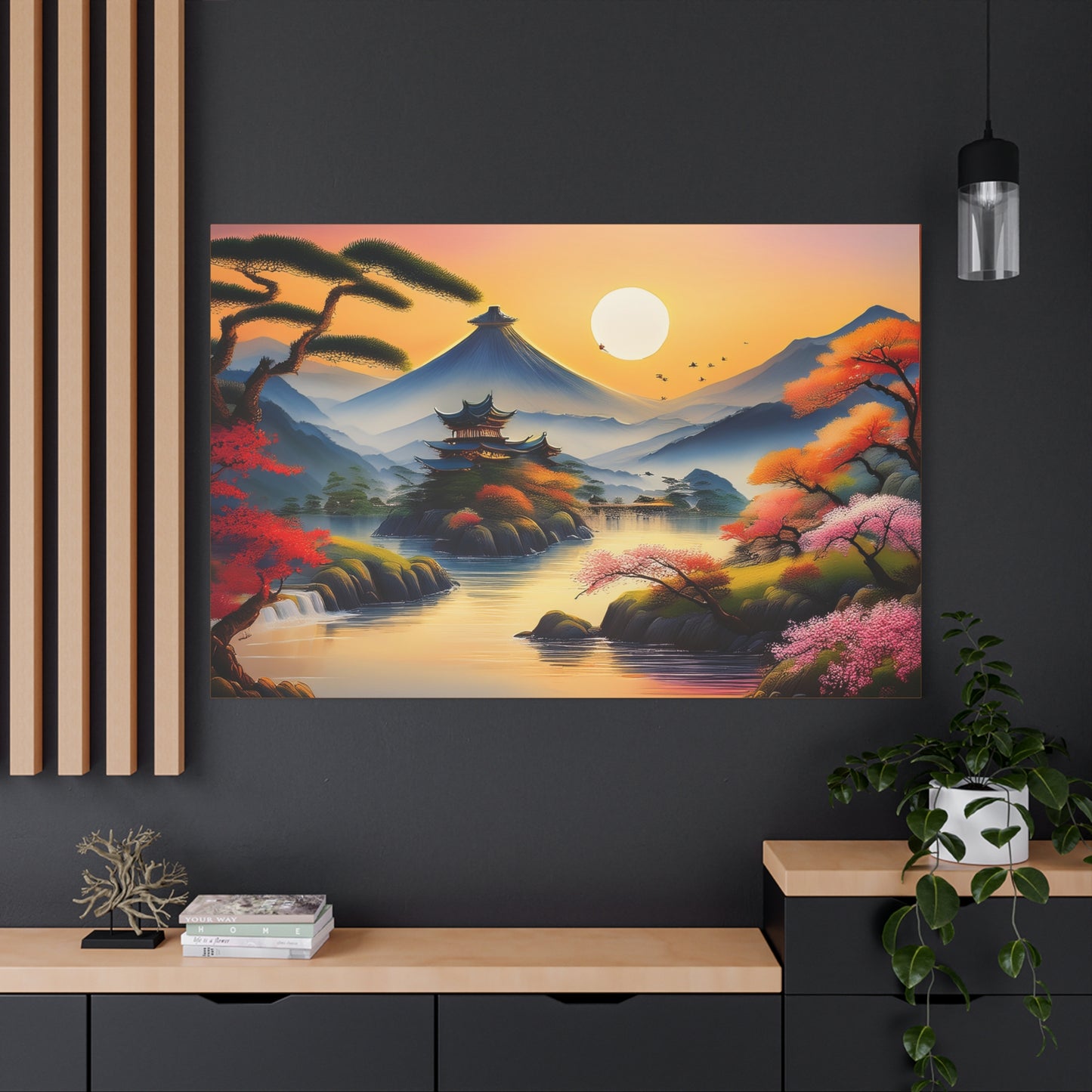 Japanese Painting Print Canvas 24x16, 30x20, 36x24, 48x32, 60x40, Bright Latex Inks Pine-Wood Inner Frame JPN-7